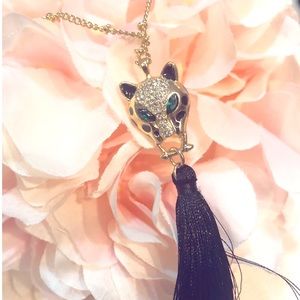 Green Eyed Leopard Necklace